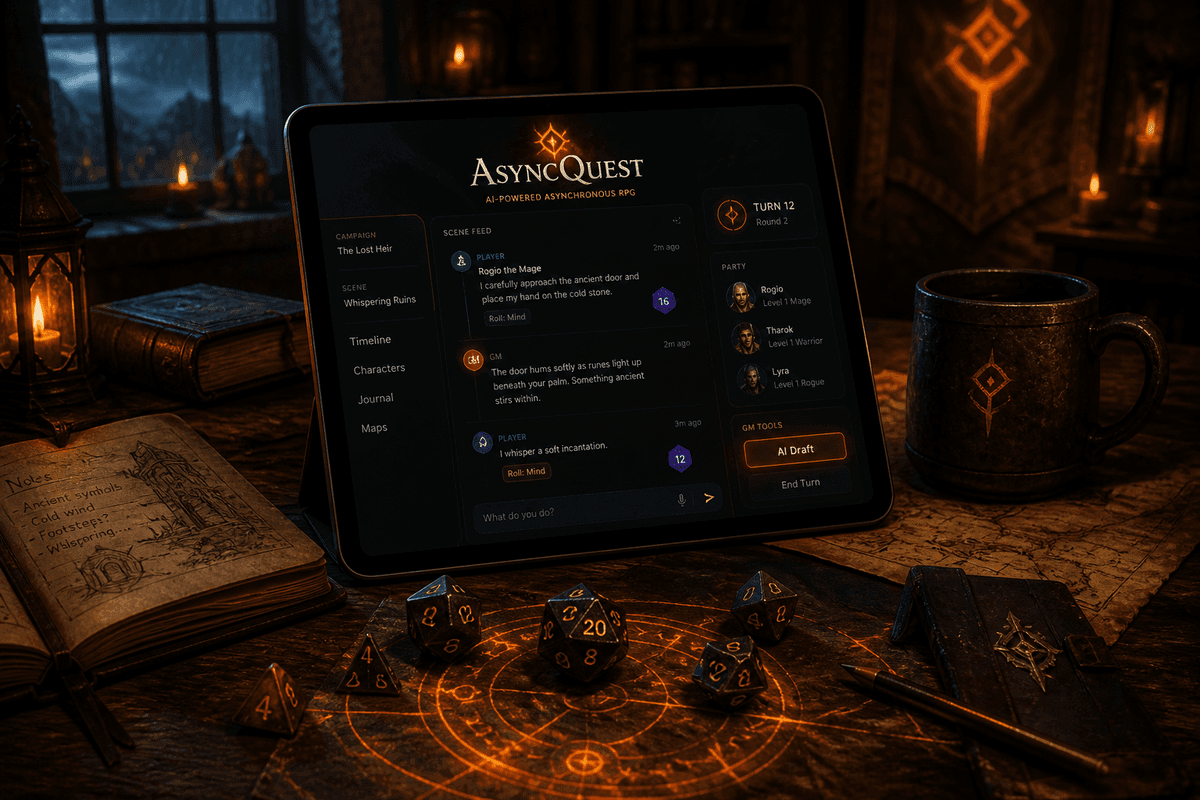 AsyncQuest — tabletop on iPad